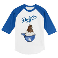 Los Angeles Dodgers Tiny Turnip Youth Sundae Helmet 3/4-Sleeve Raglan T-Shirt discount