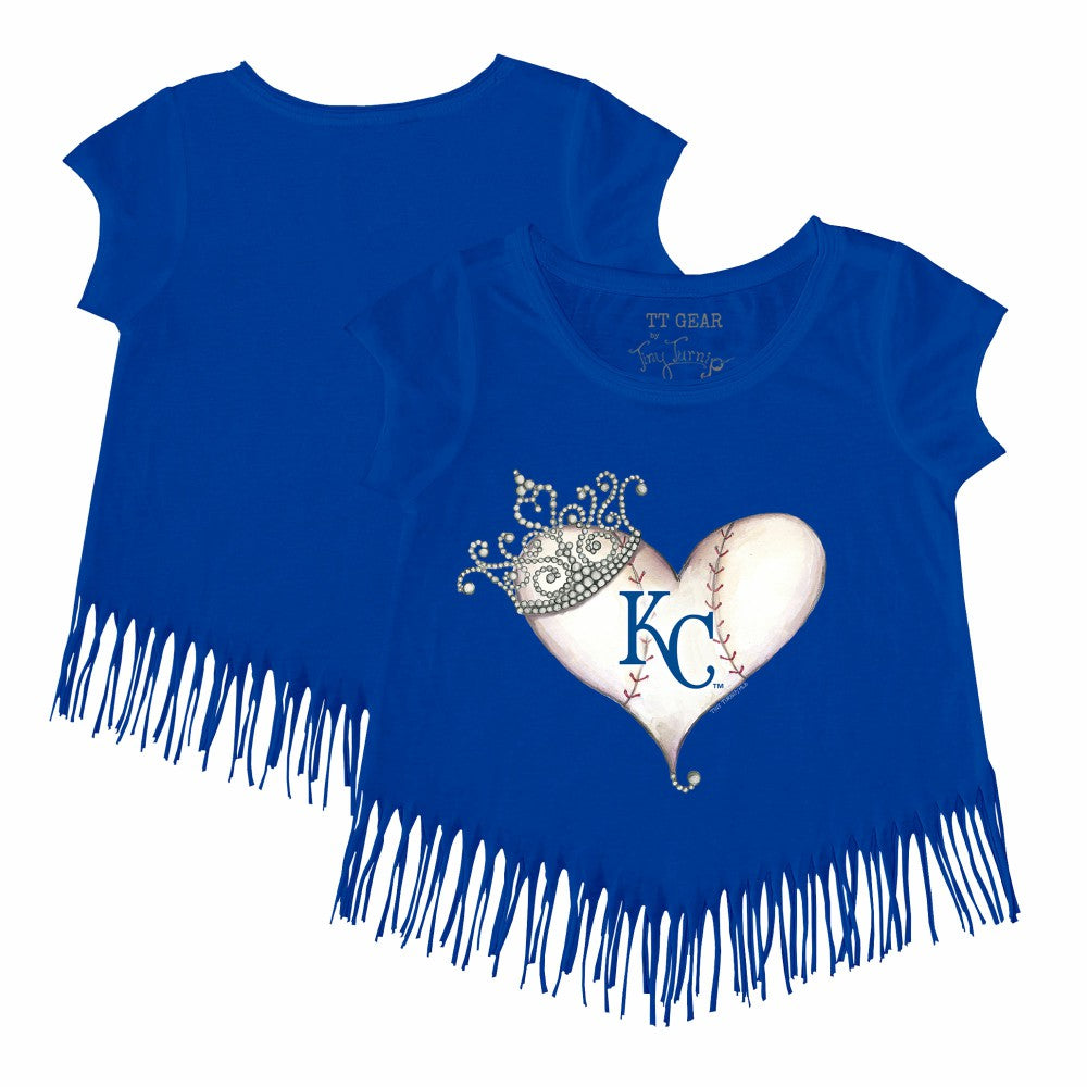 Kansas City Royals Tiny Turnip Girls Youth Tiara Heart Fringe T-Shirt discount