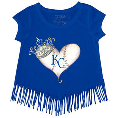 Kansas City Royals Tiny Turnip Girls Youth Tiara Heart Fringe T-Shirt discount