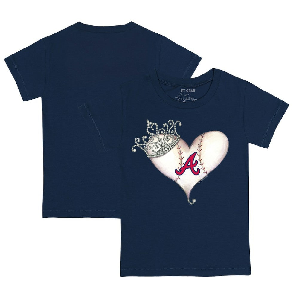Atlanta Braves Tiny Turnip Youth Tiara Heart T-Shirt Online