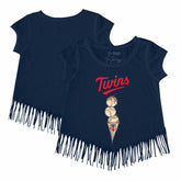 Minnesota Twins Tiny Turnip Girls Youth Triple Scoop Fringe T-Shirt Lifestyle