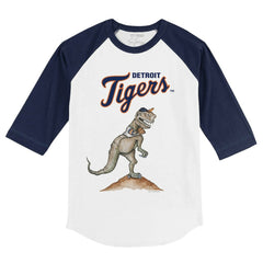 Detroit Tigers Tiny Turnip Youth TT Rex 3/4-Sleeve Raglan T-Shirt Lifestyle