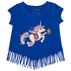 Chicago Cubs Tiny Turnip Girls Youth Unicorn Fringe T-Shirt Lifestyle