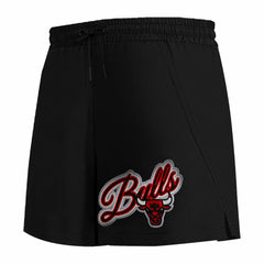 NBA - Chicago Bulls Pro Standard Women's Script Woven Shorts - Black