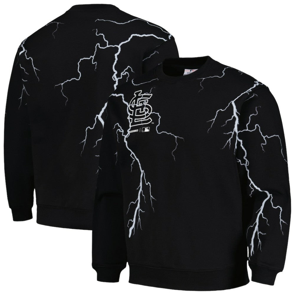 St. Louis Cardinals PLEASURES Lightning Crewneck Pullover Sweatshirt On Sale