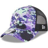 New Era Tottenham Hotspur New Era Black Glitch All Over Print E-Frame Trucker Adjustable Hat