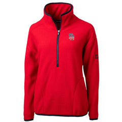 San Diego Padres Cutter & Buck Women's Americana Logo Cascade Eco Sherpa Fleece Half-Zip Pullover Jacket Clearance
