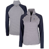Milwaukee Brewers Cutter & Buck Women's Americana Logo Forge Tonal Stripe Stretch Half-Zip Pullover Top Lifestyle