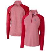 Philadelphia Phillies Cutter & Buck Women's Americana Logo Forge Tonal Stripe Stretch Half-Zip Pullover Top Clearance