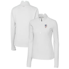 San Francisco Giants Cutter & Buck Women's Americana Logo DryTec Traverse Stretch Quarter-Zip Pullover Top Lifestyle
