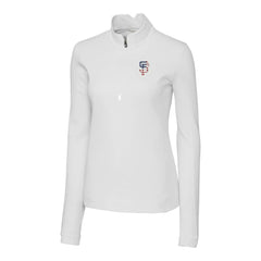 San Francisco Giants Cutter & Buck Women's Americana Logo DryTec Traverse Stretch Quarter-Zip Pullover Top Lifestyle