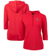 Cleveland Guardians Cutter & Buck Women's Americana Logo DryTec Virtue Eco Pique Recycled Half-Zip Pullover Hoodie Sale