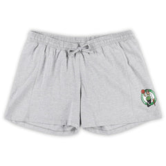 Fanatics - Boston Celtics Women's Plus Size T-Shirt & Shorts Combo Set - Kelly Green/Heather Gray