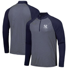New York Yankees Levelwear Charter Striped Raglan Quarter-Zip Top discount