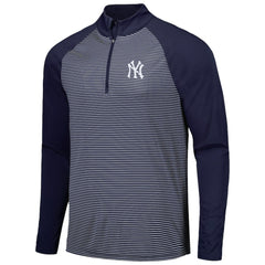 New York Yankees Levelwear Charter Striped Raglan Quarter-Zip Top discount