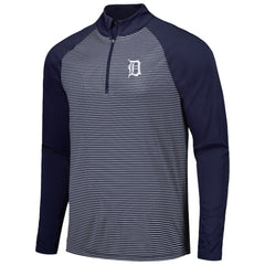 Detroit Tigers Levelwear Charter Striped Raglan Quarter-Zip Top Online