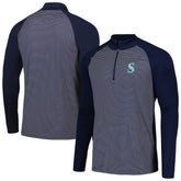 Seattle Mariners Levelwear Charter Striped Raglan Quarter-Zip Top Online