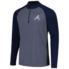 Atlanta Braves Levelwear Charter Striped Raglan Quarter-Zip Top Sale