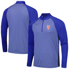 New York Mets Levelwear Charter Striped Raglan Quarter-Zip Top On Sale