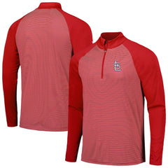 St. Louis Cardinals Levelwear Charter Striped Raglan Quarter-Zip Top for sale