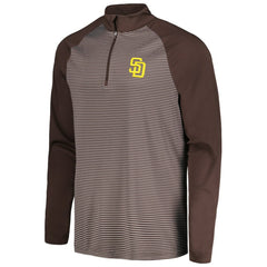 San Diego Padres Levelwear Charter Striped Raglan Quarter-Zip Top Lifestyle