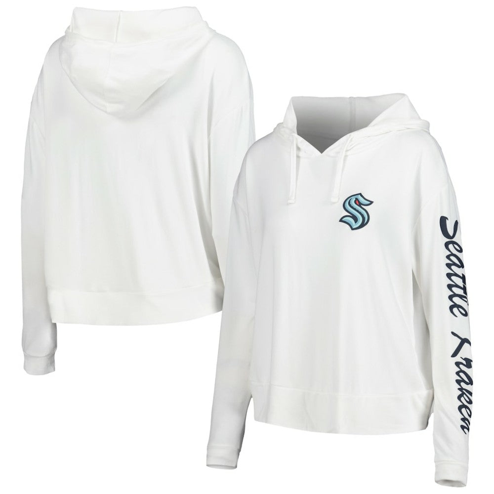Seattle Kraken Concepts Sport Women's Accord Hacci Long Sleeve Hoodie Top Cream