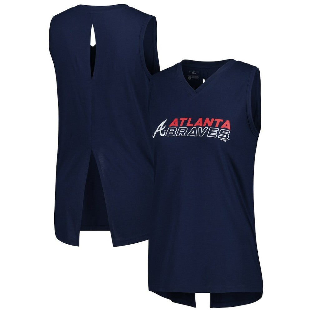 Atlanta Braves Levelwear Women's Paisley Chase V-Neck Tank Top discount