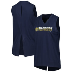 Milwaukee Brewers Levelwear Women's Paisley Chase V-Neck Tank Top On Sale