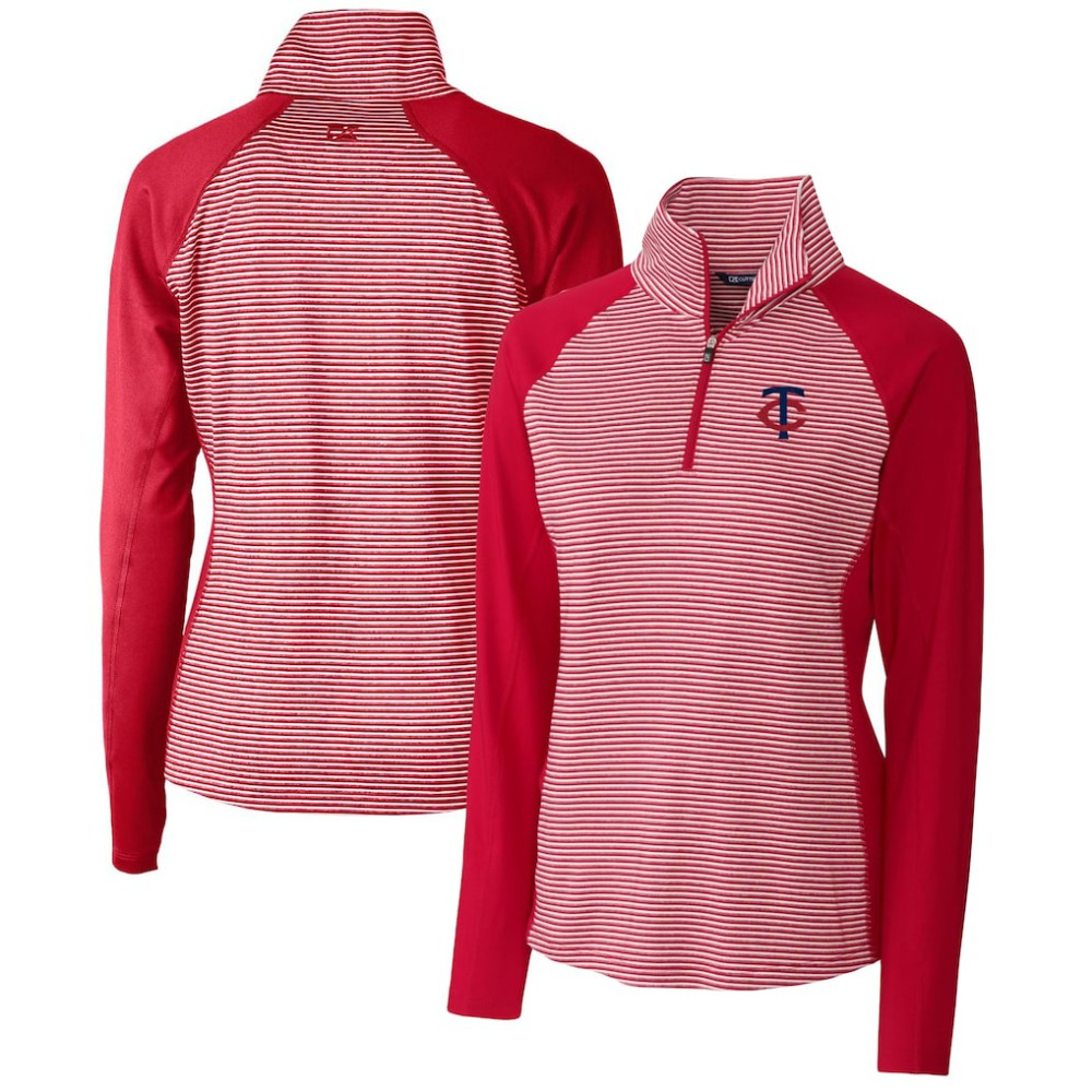Minnesota Twins Cutter & Buck Women's DryTec Forge Tonal Stripe Stretch Half-Zip Top Near Me
