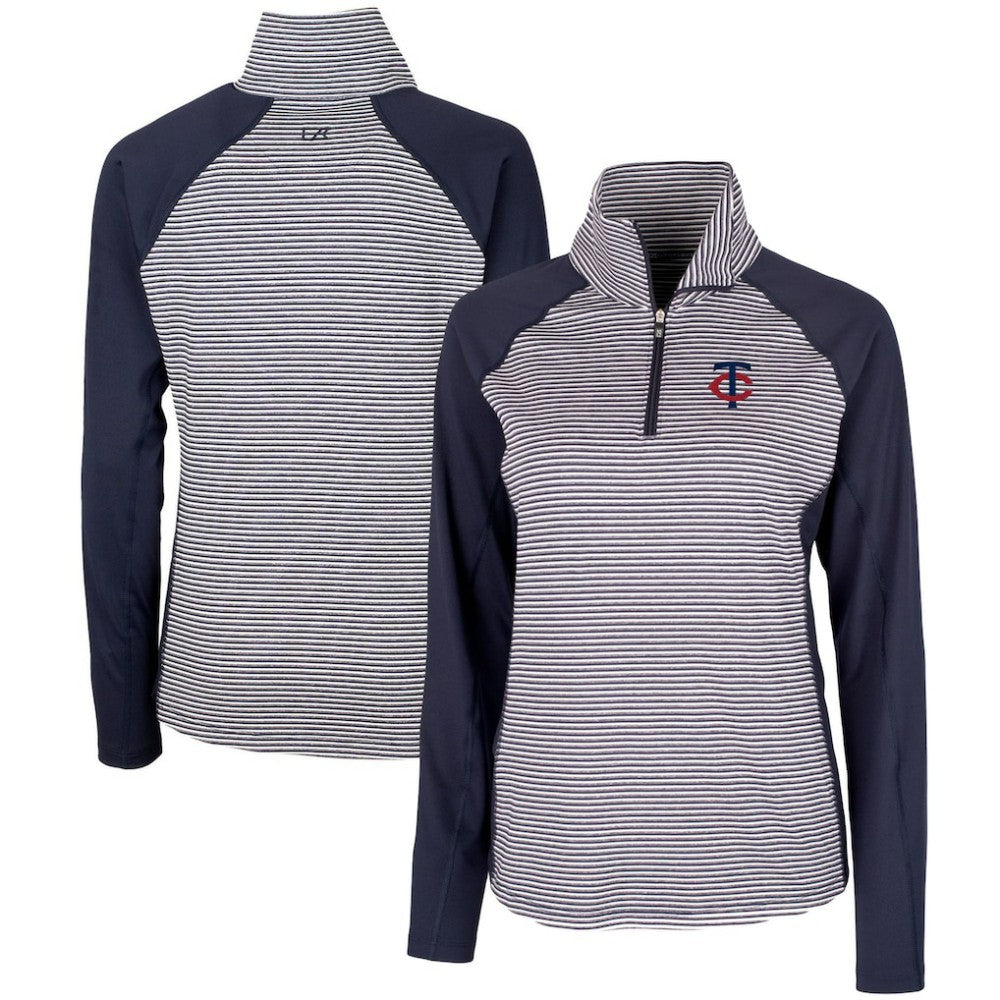 Minnesota Twins Cutter & Buck Women's DryTec Forge Tonal Stripe Stretch Half-Zip Top Near Me