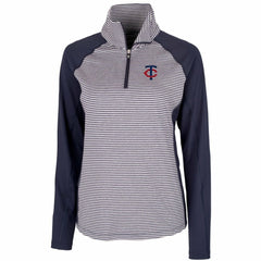 Minnesota Twins Cutter & Buck Women's DryTec Forge Tonal Stripe Stretch Half-Zip Top Near Me