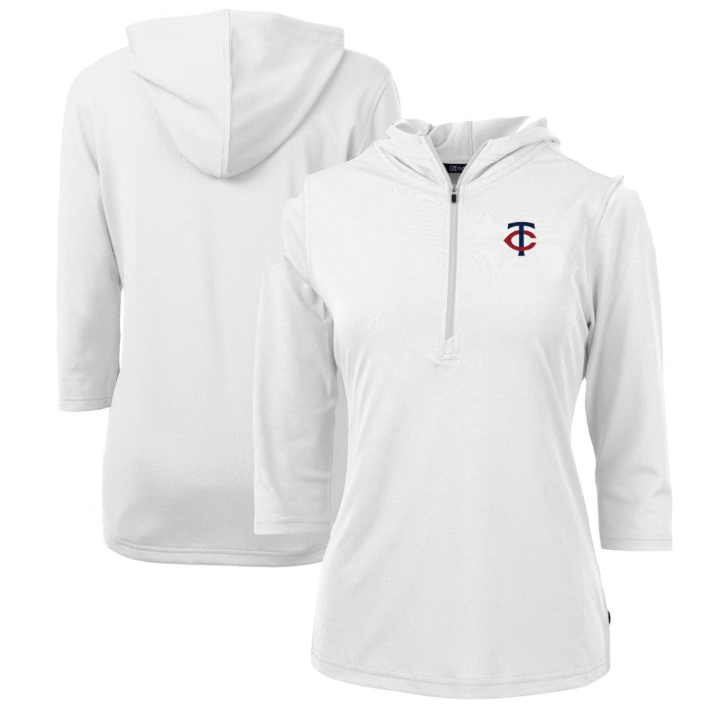 Minnesota Twins Cutter & Buck Women's DryTec Virtue Eco Pique Recycled Half-Zip Pullover Hoodie Top discount