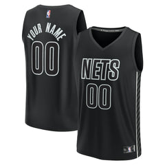 Fanatics - Brooklyn Nets Youth Fast Break Replica Custom Jersey - Statement Edition - Black
