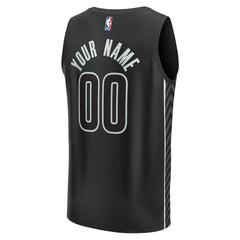 Fanatics - Brooklyn Nets Youth Fast Break Replica Custom Jersey - Statement Edition - Black