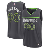 Fanatics - Minnesota Timberwolves Youth Custom Fast Break Jersey - Statement Edition - Black