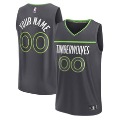 Fanatics - Minnesota Timberwolves Youth Custom Fast Break Jersey - Statement Edition - Black