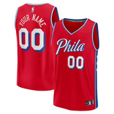 Fanatics - Philadelphia 76ers Youth Fast Break Replica Custom Jersey - Statement Edition - Red