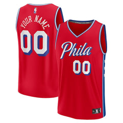 Fanatics - Philadelphia 76ers Youth Fast Break Replica Custom Jersey - Statement Edition - Red