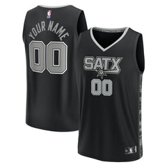 Fanatics - San Antonio Spurs Youth Fast Break Replica Custom Jersey - Statement Edition - Black