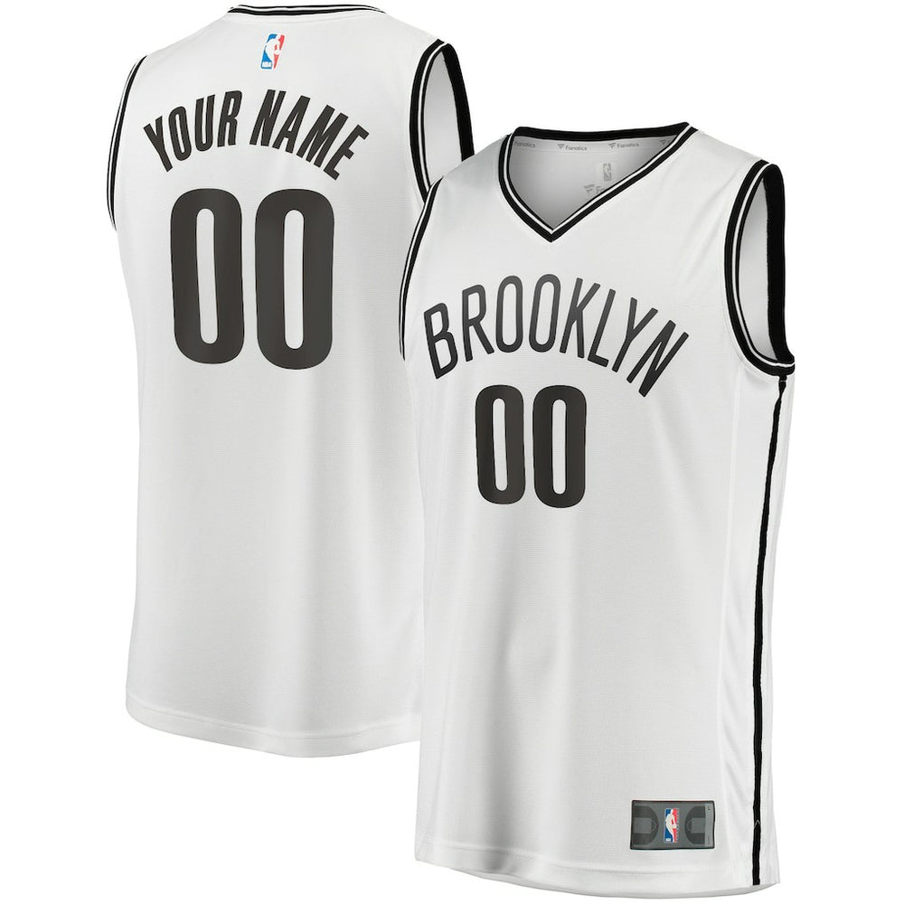 Fanatics - Brooklyn Nets Fast Break Custom Replica Jersey - Association Edition - White