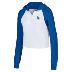 Los Angeles Dodgers Lusso Women's Jane Raglan Quarter-Zip Tri-Blend Cropped Pullover Hoodie Online
