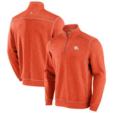 Cleveland Browns Tobago Bay Tri-Blend Half-Zip Sweatshirt Orange - Tommy Bahama