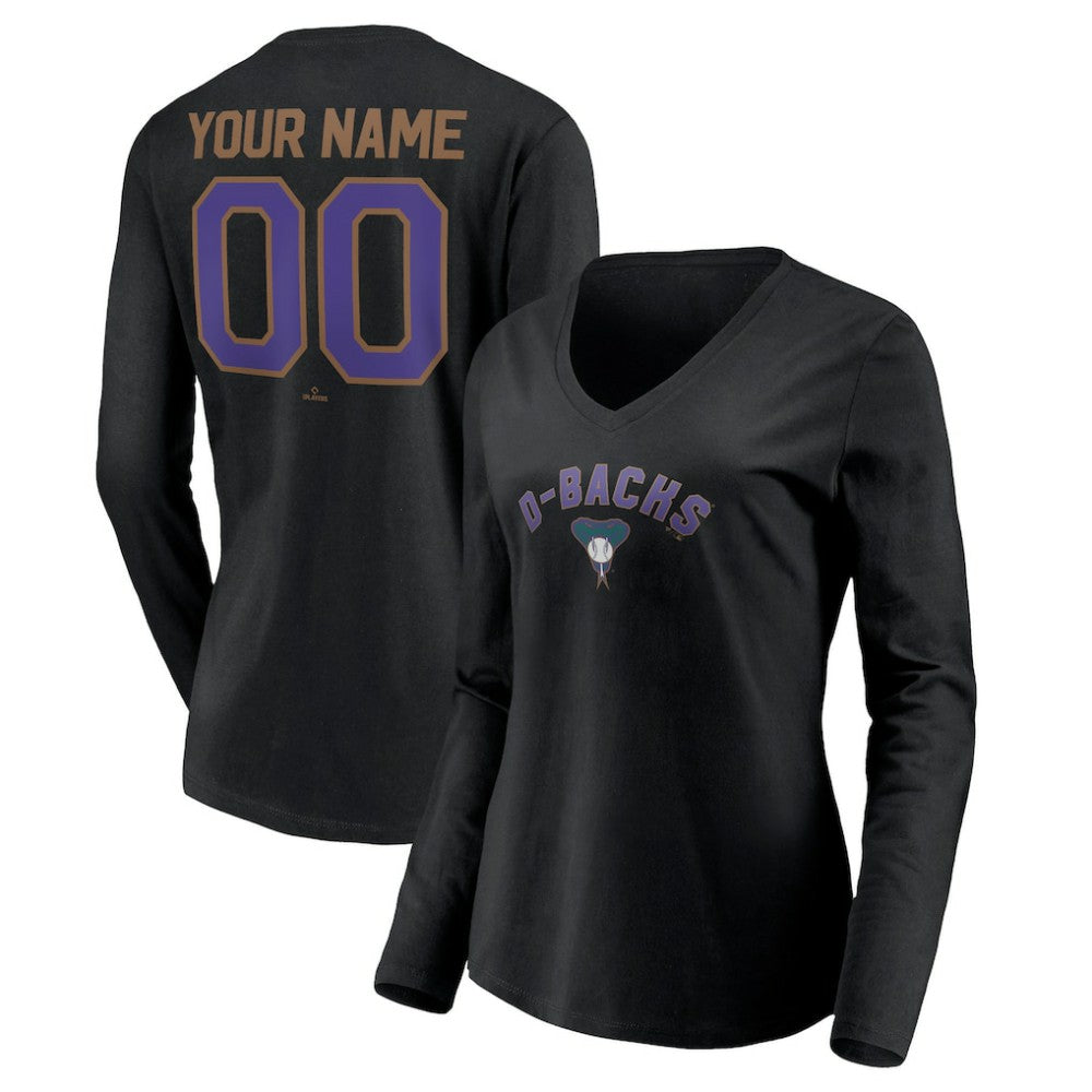 Arizona Diamondbacks Women's Cooperstown Collection Personalized Winning Streak Long Sleeve V-Neck T-Shirt discount