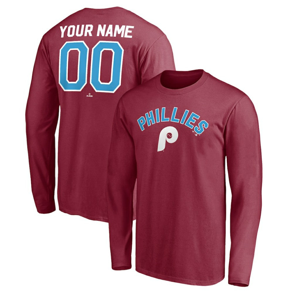 Philadelphia Phillies Personalized Cooperstown Collection Alternate Winning Streak Long Sleeve T-Shirt Sale