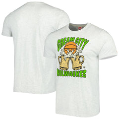 NBA - Milwaukee Bucks Homage Unisex Hometown Hyper Local Tri-Blend T-Shirt - Ash