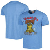 NBA - Philadelphia 76ers Homage Unisex Hometown Hyper Local Tri-Blend T-Shirt - Light Blue