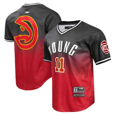 NBA - Trae Young Atlanta Hawks Post Ombre Name & Number T-Shirt - Black/Red