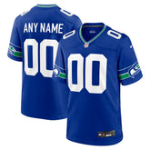 Seattle Seahawks Throwback Custom Jersey Royal - Nike