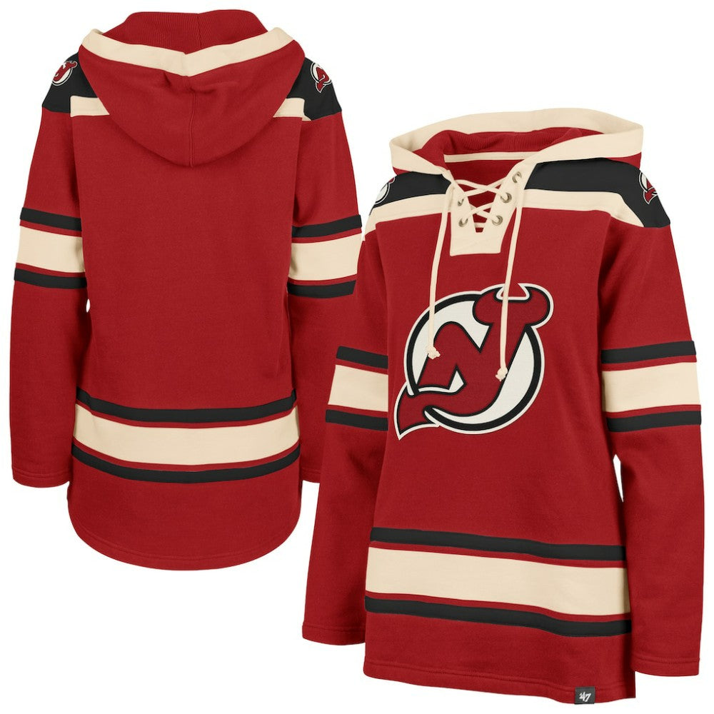 New Jersey Devils - '47 Women's Superior Lacer Pullover Hoodie Red