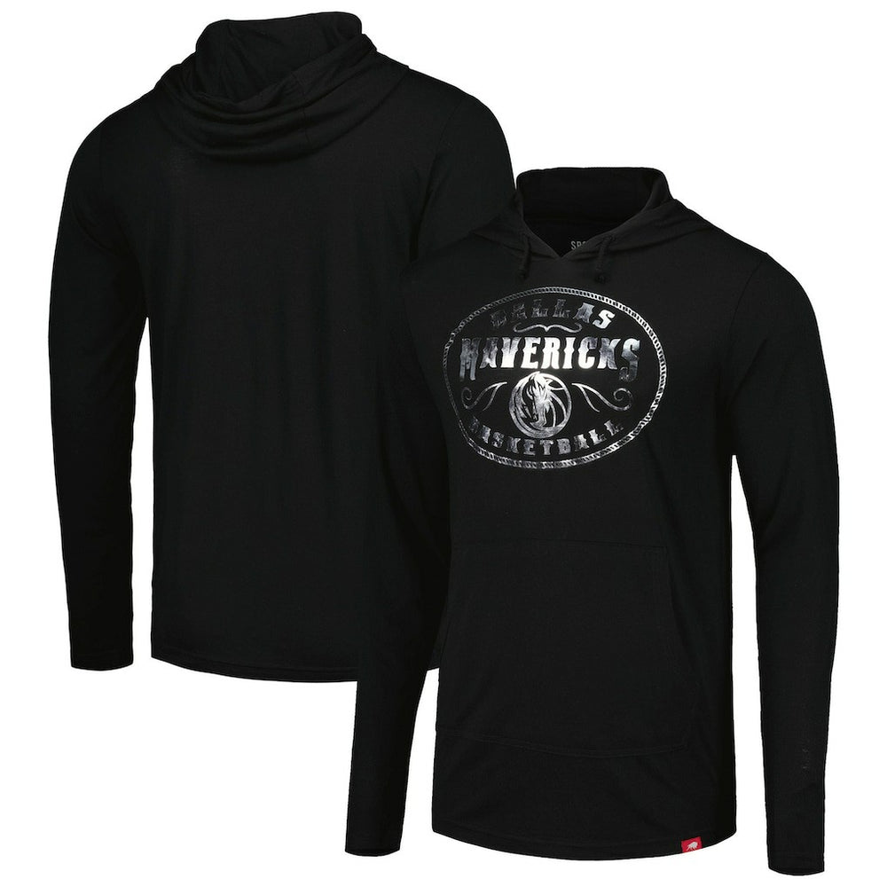 NBA - Dallas Mavericks Sportiqe Unisex Rowan Tri-Blend Long Sleeve Hoodie T-Shirt - Black